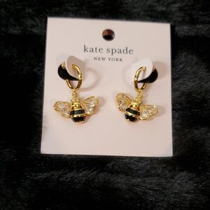 Kate Spade Gold and Black Bee Earrings